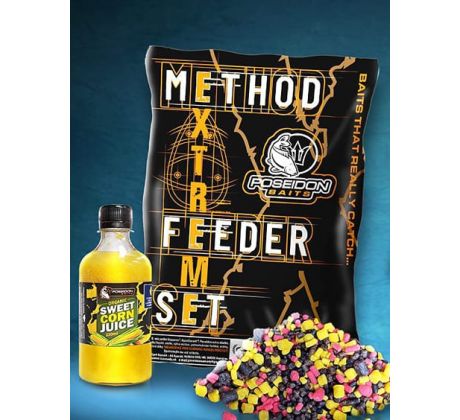 Extreem method feeder set 600g + 200ml booster - Sweet corn